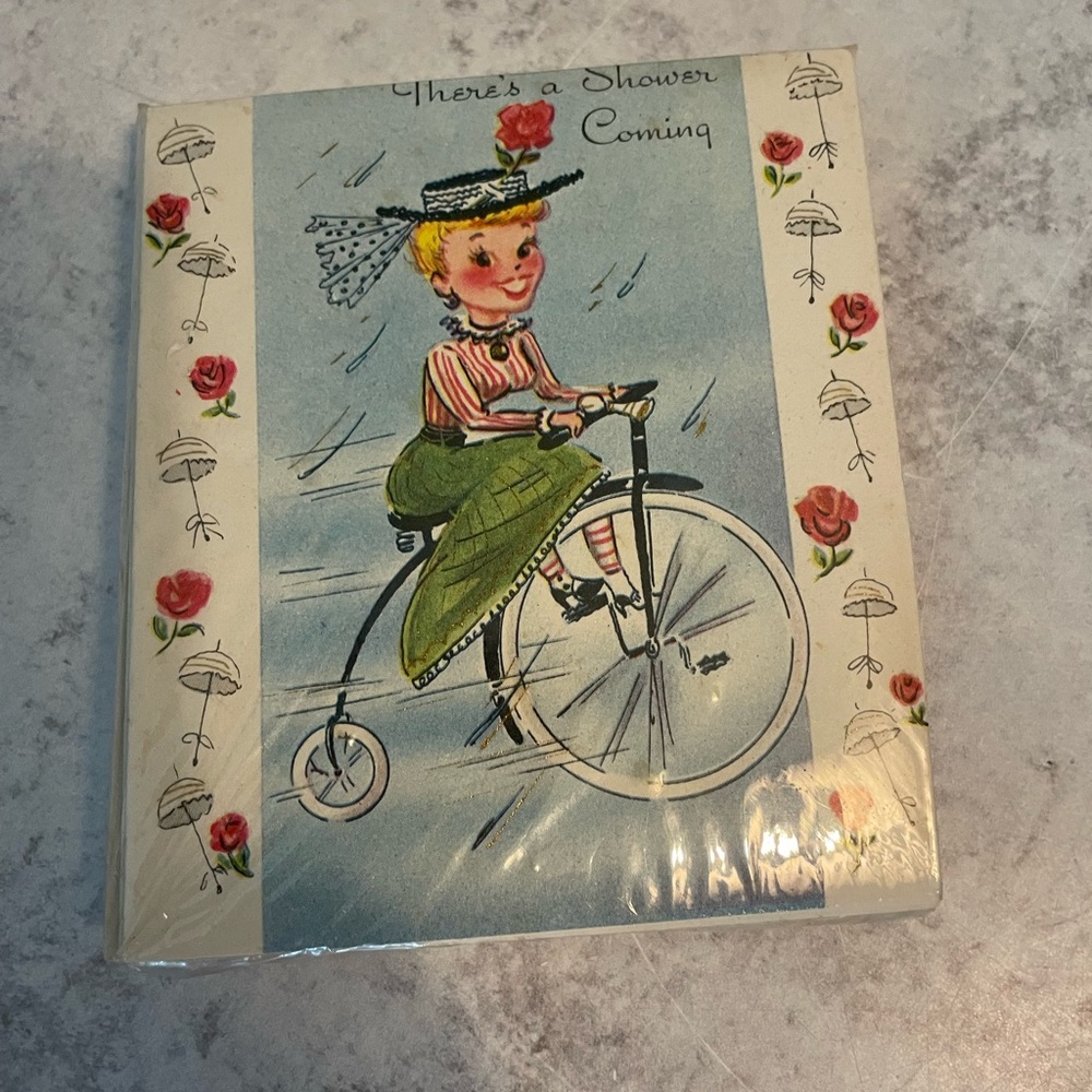 NOS vintage 1950/60 wedding shower invitations with envelopes. 12 cards.